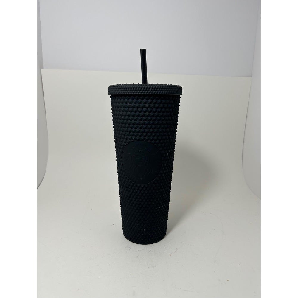 Starbucks Matte Black Studded Venti Tumbler 24oz Cold Cup Honeycomb Siren‎ Logo